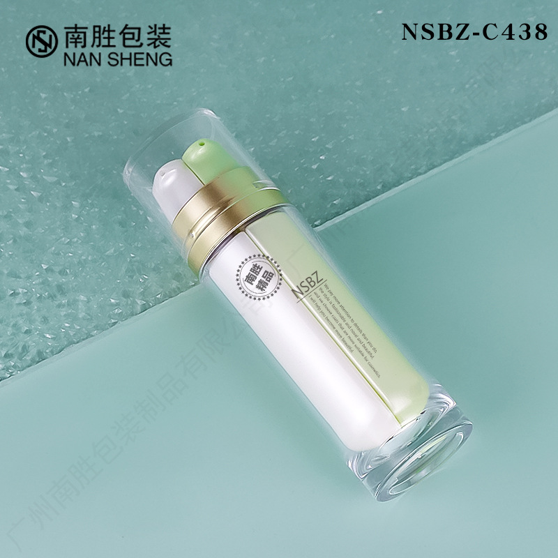 Water and oil double-tube bottle acrylic 30ml Double Pump head two-in-One Foundation liquid packaging material sunscreen lotion empty bottle