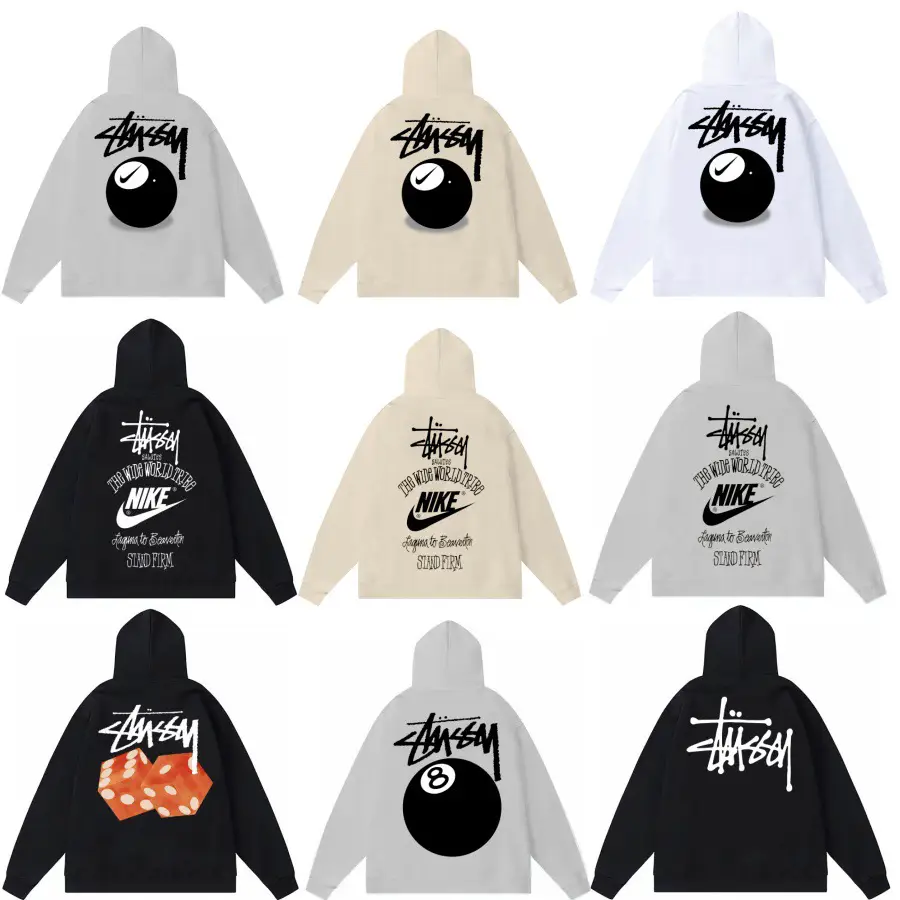 Original Autumn and Winter New Trendy Brand Stussy Classic Letter Print Parade Hooded Sweatshirt Jacket