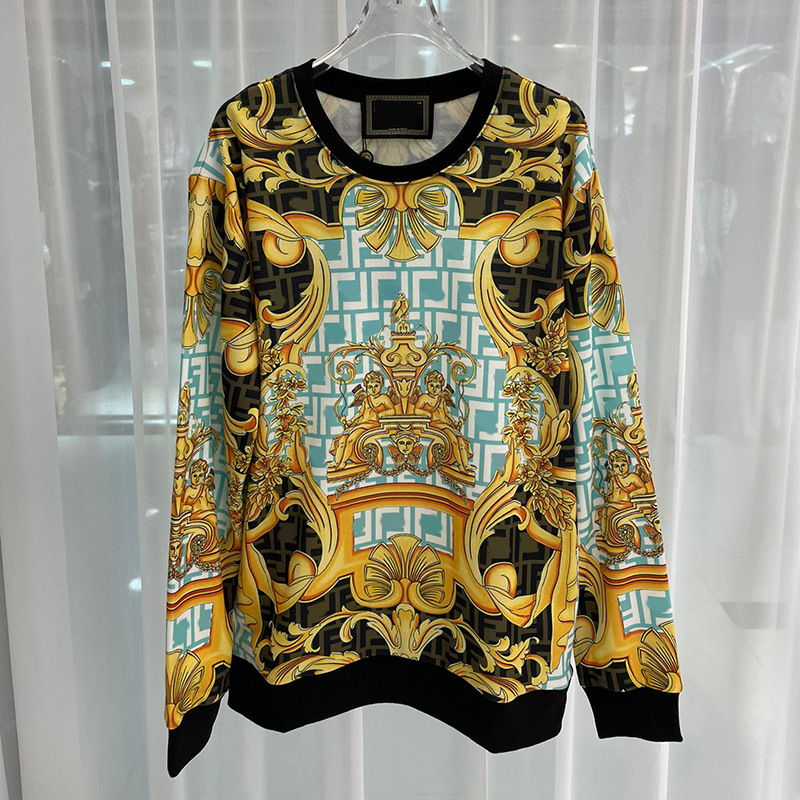2023 autumn new European and American cross-border foreign trade fashion casual youth popular digital printing round neck long sleeve sweater