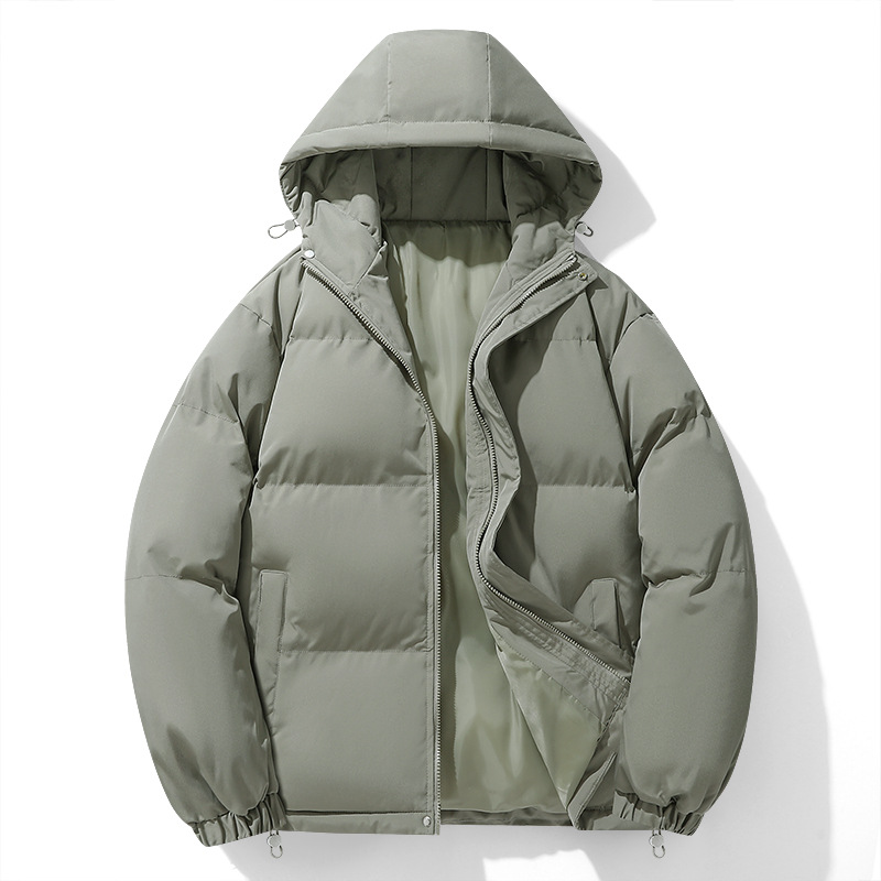 TikTok Live Broadcast Explosions Down Cotton-padded Clothes Men's Winter New Hong Kong-style Loose plus size Cotton-padded Jacket Hooded Bread Suit