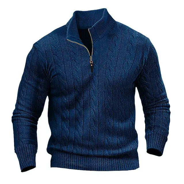 Gooreey Marvel Venom Fashion Men Fall and winter Long sleeves Knitwear Casual Cable Stitch Half Turtle Collar Zipper Sweater