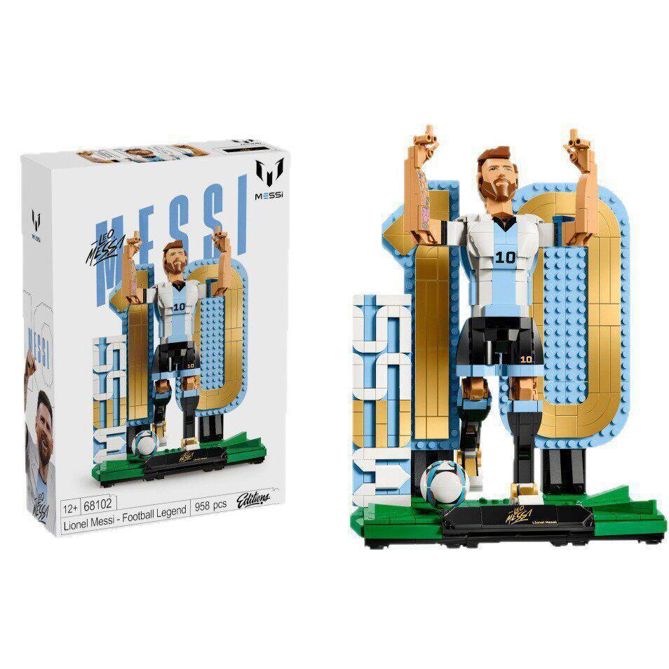 Cross-Border Compatible Lego World Cup 43015 Messi Football Legend Boys and Children Building Block Toys C Ronaldo