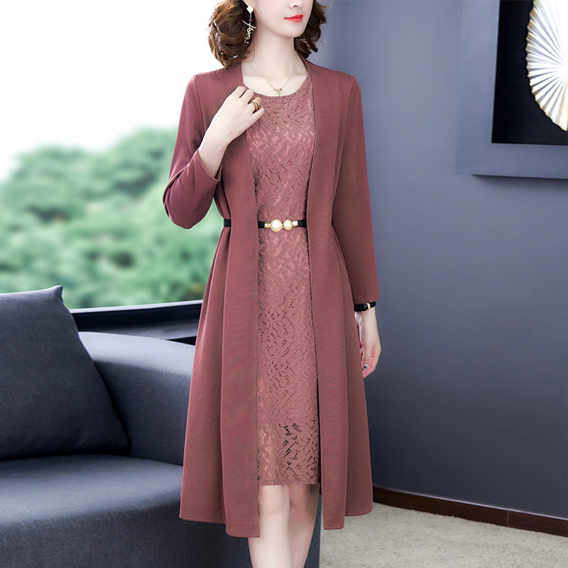 Mother's Spring New Arrival dress Wide Wife Skirt Middle-Aged Women's Fashionable Elegant Two-Piece Suit