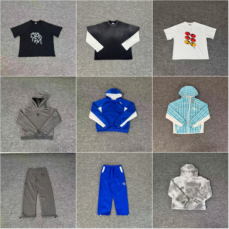 Mertra Heavyweight American Street Hip-Hop Embroidered Loose Hoodies and Sweatshirts for Men and Women, Set of Jackets and T-Shirts Collection
