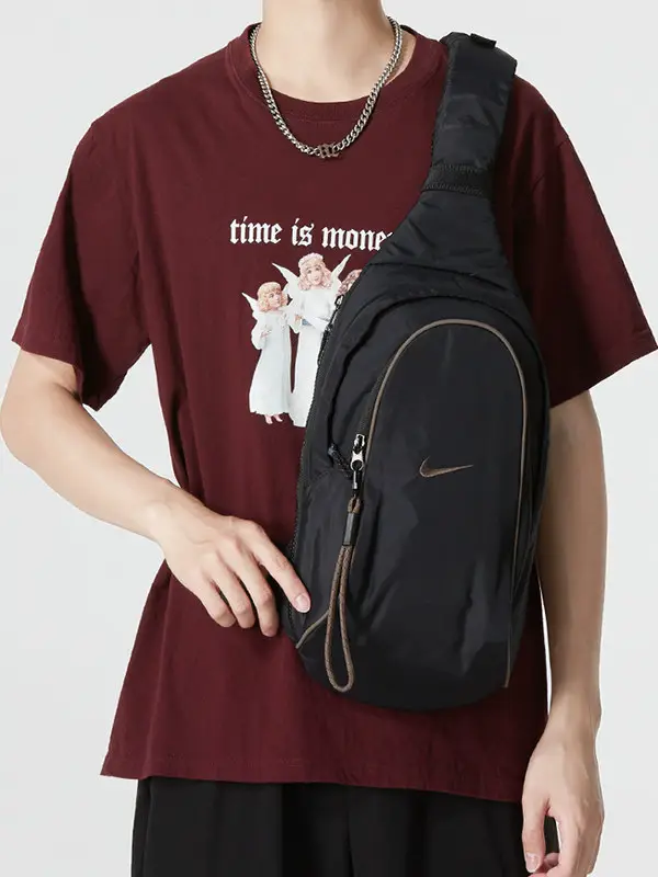 Nike shoulder bag, large capacity crossbody bag, cycling waist bag, men's and women's sports bag, new chest bag, travel bag