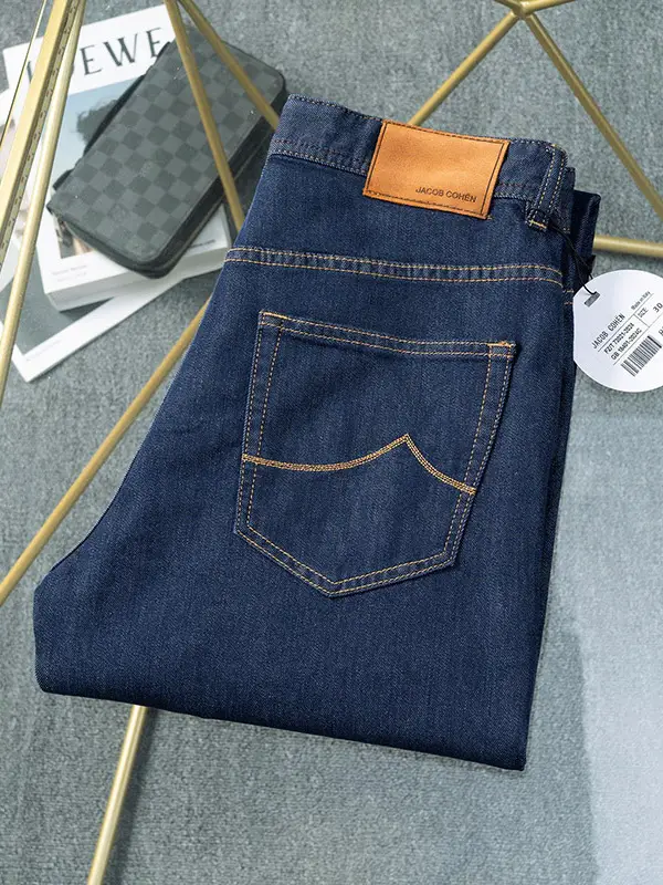 Jacob Cohen Jeans 2025 Spring and Summer Thin New Business Straight-Leg Embroidered Breathable Men's Casual Trendy Pants