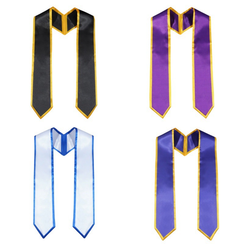 Cross-Border University Graduation Season 170cm Ceremonial Ribbon Shoulder Sash Double-Layer Solid Color Honor Award Satin Shawl