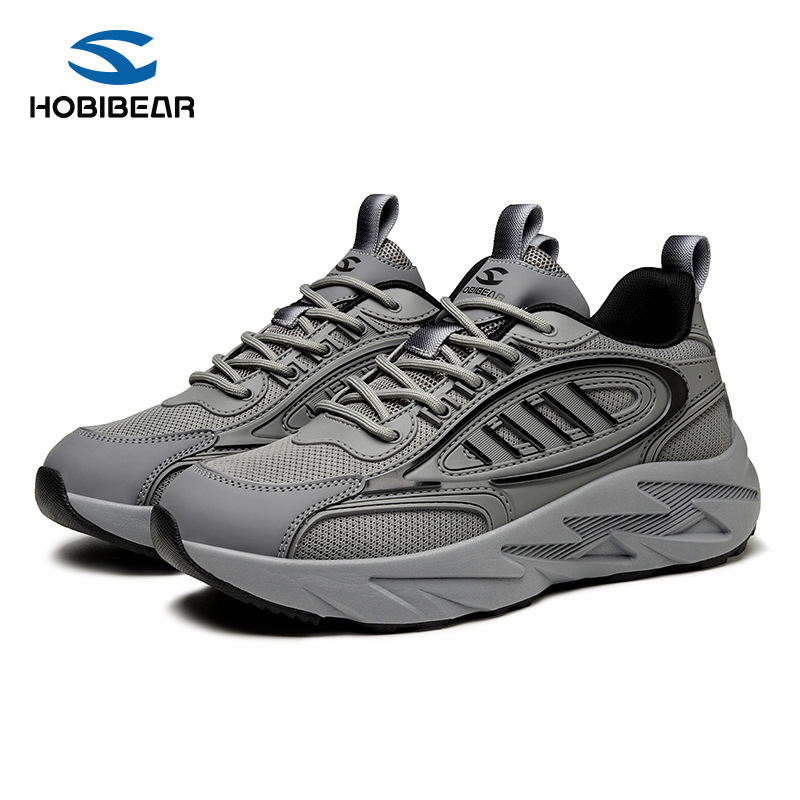 Hobibear Double Mesh Men's Shoes Spring & Fall Sports Shoes Breathable Wear-Resistant Flats Men's Outdoor Running Shoes Dropshipping