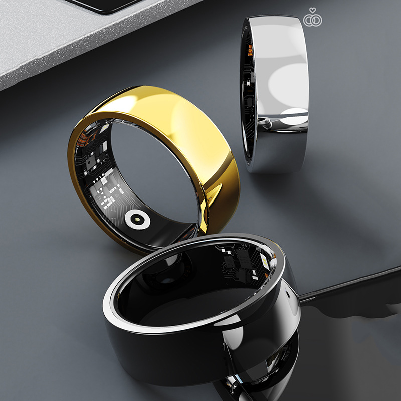 R09M Smart Ring Heart Rate Blood Oxygen Sleep Monitoring Calories Step Counting Distance Remote Control Photo Ring Cross-Border
