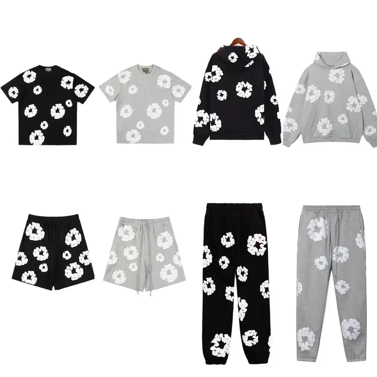 Floral print t-shirts hoodies shorts and sweatpants
