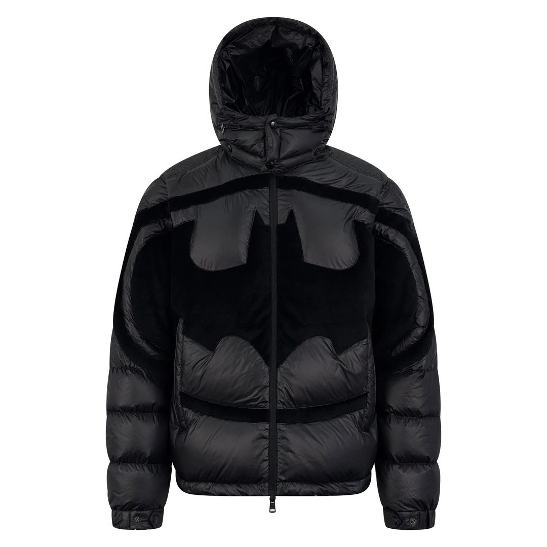 Bat logo hooded down jacket for men and women same down jacket coat
