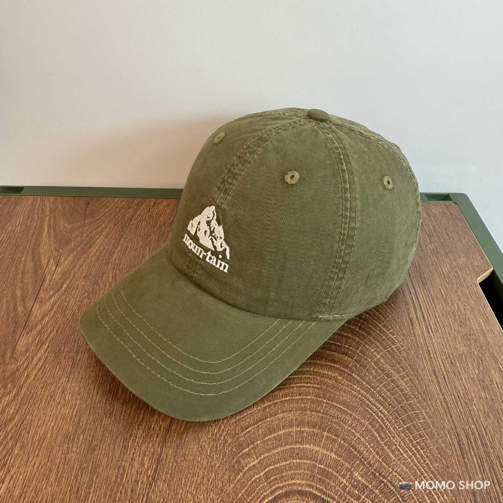 Japanese Style Harajuku Style Vintage Mountain Style Embroidered Cap Men's Big Head Wai Casual Soft Top Washed American Baseball Cap
