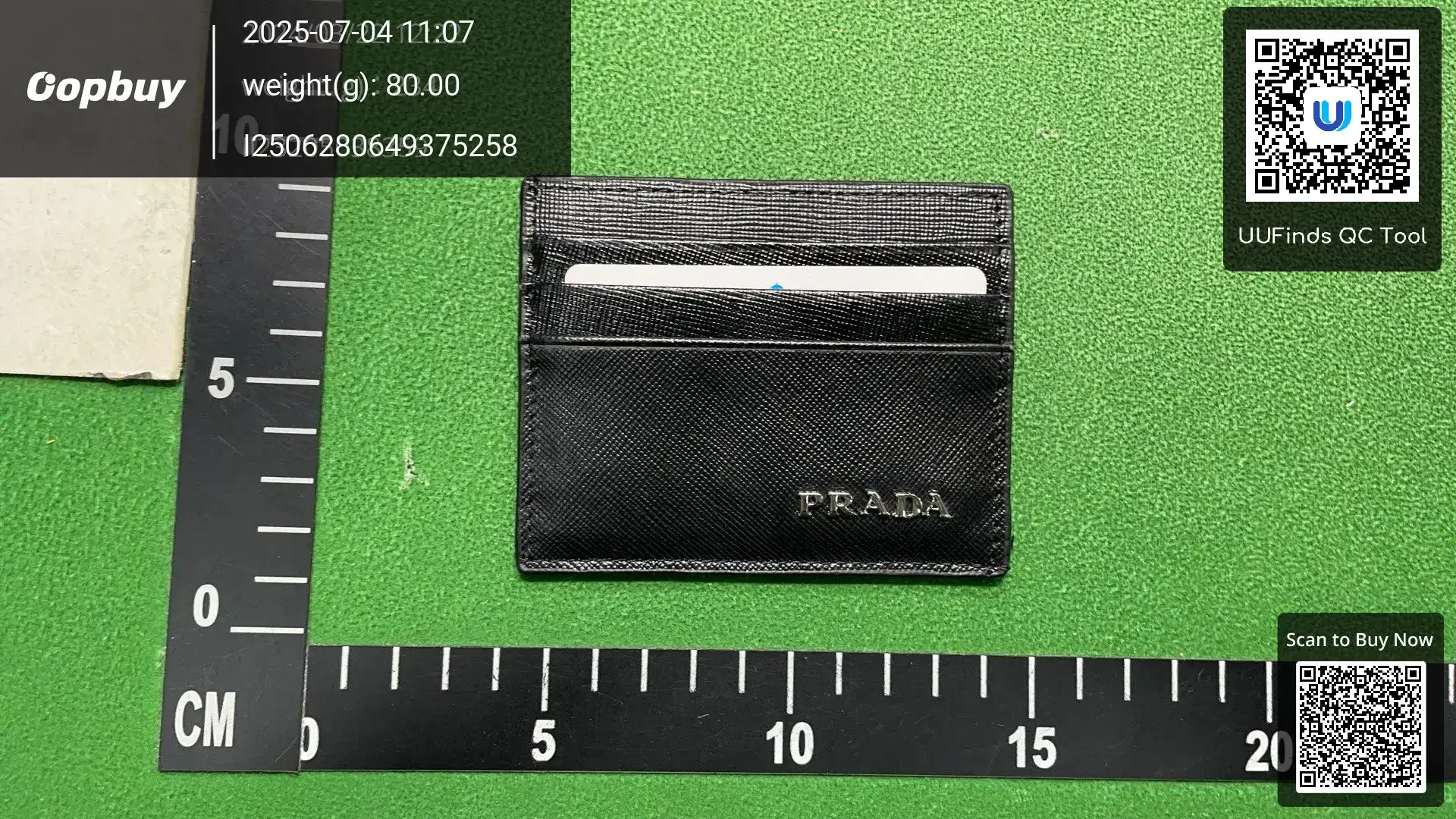 Prada Saffiano Leather Card Holder Black