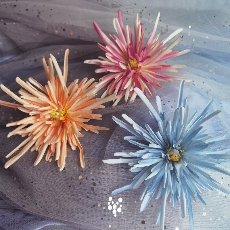 Ancient style chrysanthemum silk flower headdress Ming-made back pressure eight-claw chrysanthemum hairpin flower Hanfu Cheko skirt accessories side clip jewelry