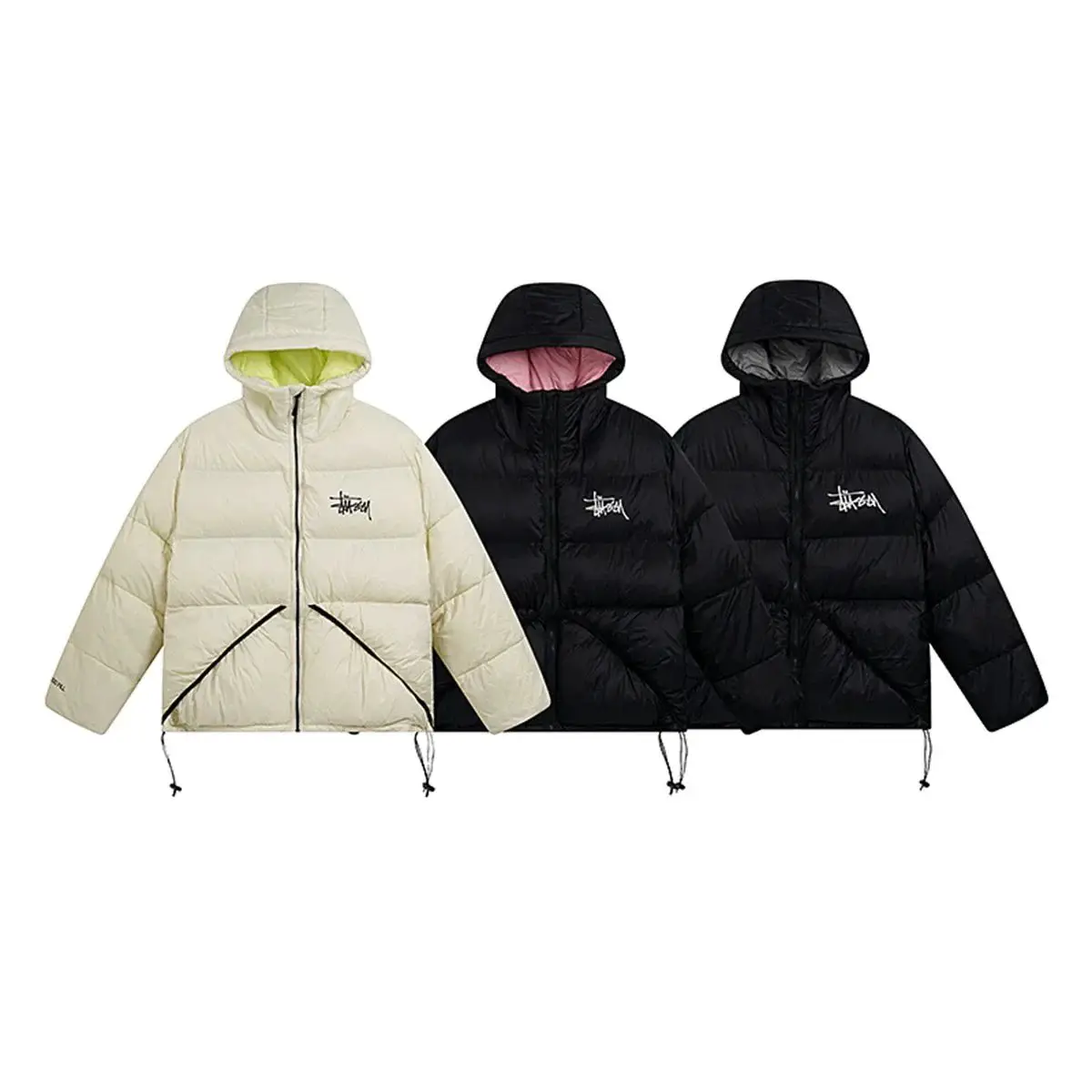 Foreign trade winter new hooded embroidery warm thickened models of casual bread clothing jacket men and women