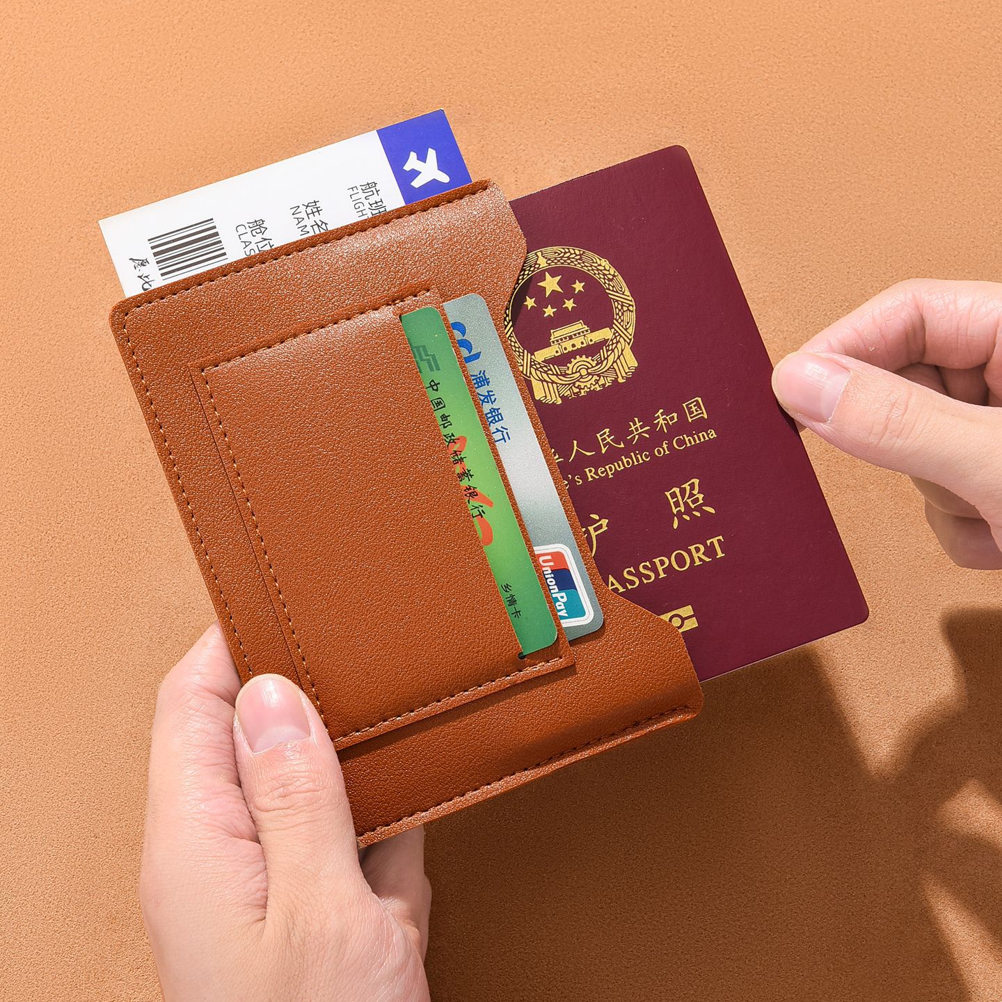 Ultra-Thin Passport Holder, Portable Multi-Functional Document Bag, Card Holder, Overseas Travel Passport Bag, Ticket Holder, Protective Cover, Card Holder