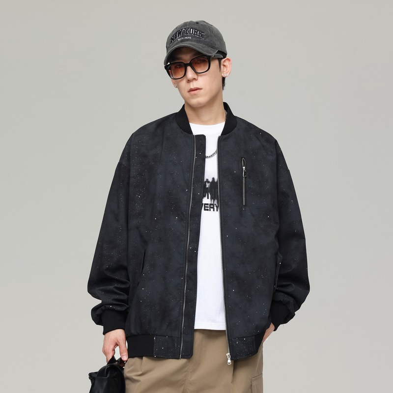 Windproof and Waterproof Jacket Men's Retro Motorcycle Leather Jacket Men's Baseball Jacket Aviator Functional Jacket