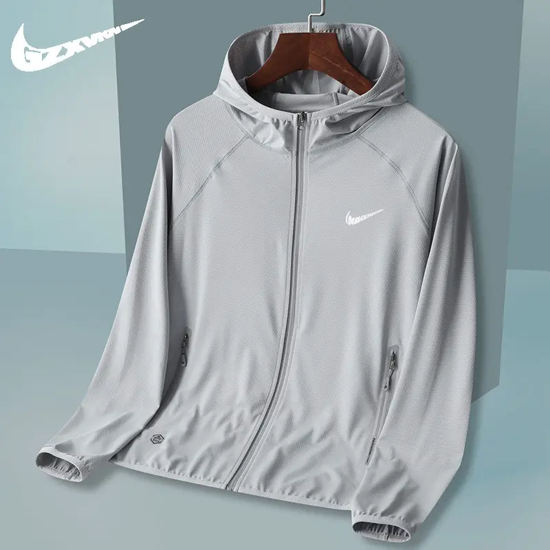 Sunscreen clothing men 2024 summer new ice silk ultra-thin breathable sunscreen clothing men's jacket men and women with the same skin clothing