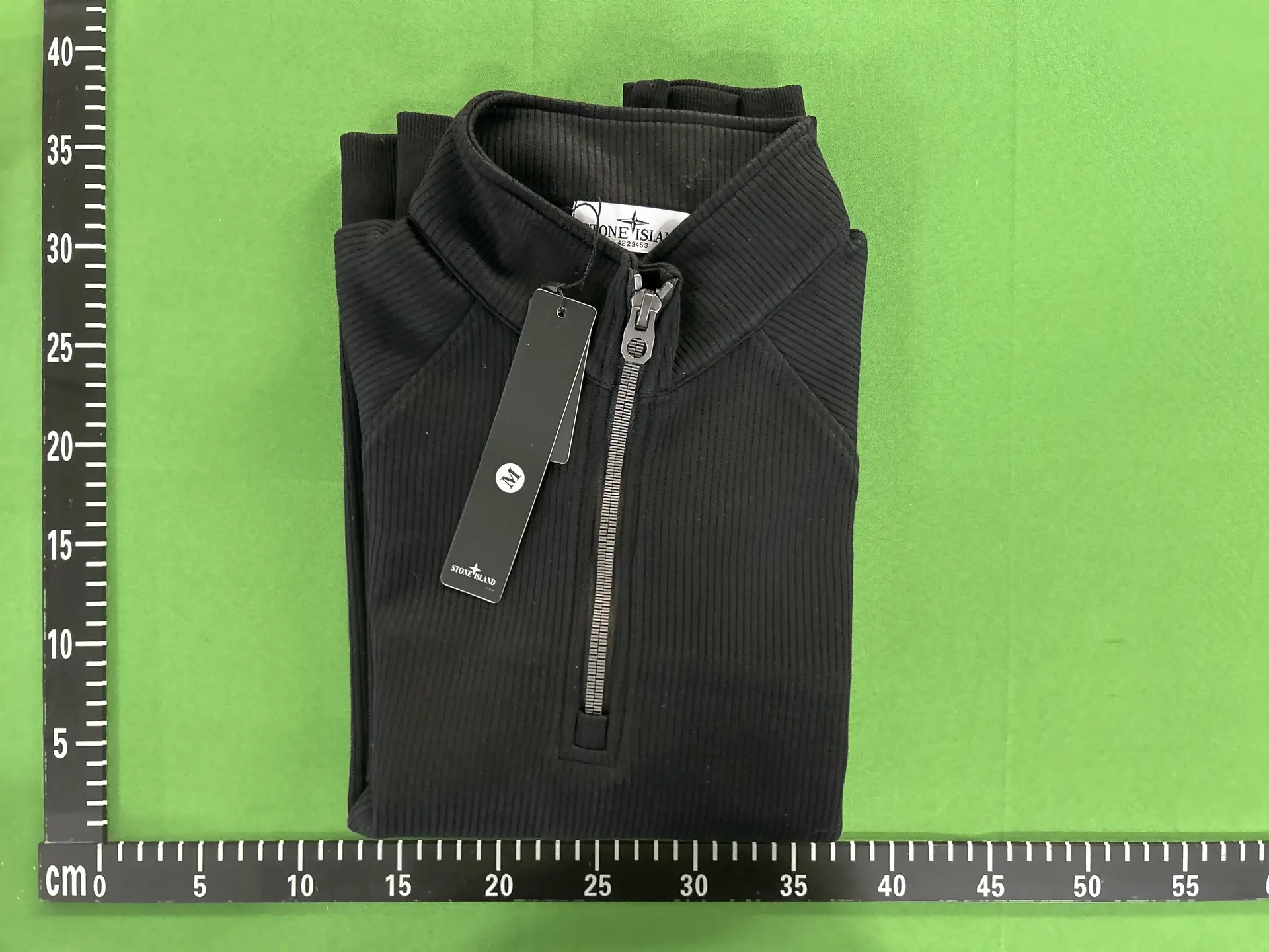 Stone Island Black Half Zip Ribbed Pullover
