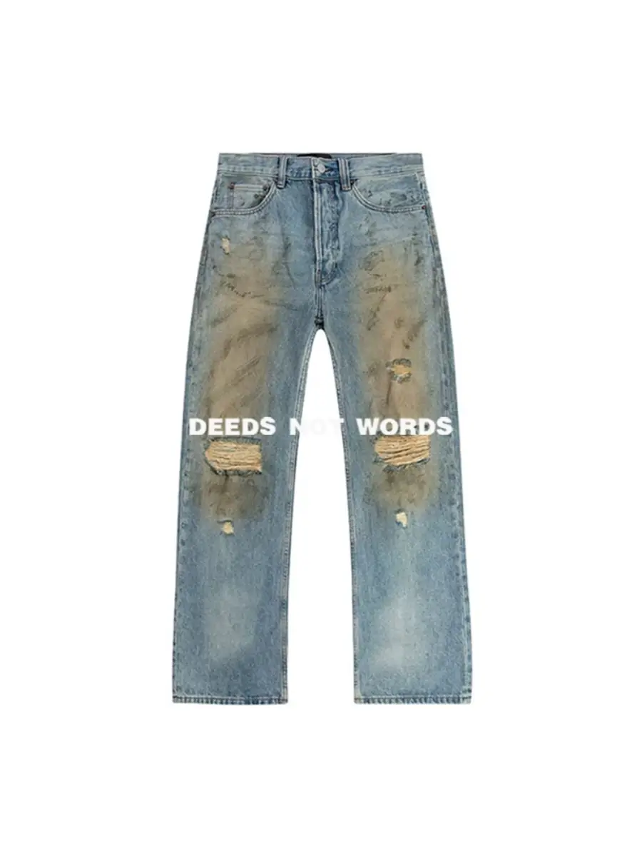 Deeds Not Words Mud-Dyed Distressed Washed Micro-Flared Loose Jeans Ac Style 2021m Long Pants