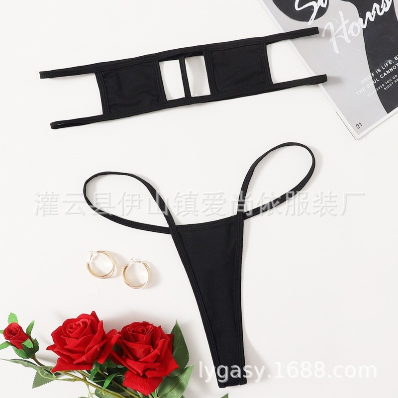 Sexy Lingerie Sexy Temptation Square Solid Color Summer Beach Series cosplay Three Point Bikini
