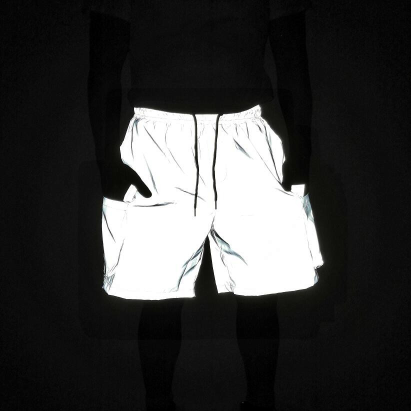 Cross-border New Summer Men's Large Size Loose Reflective Tooling Shorts Multi-pocket Hip-hop Street Trendy Luminous Pants