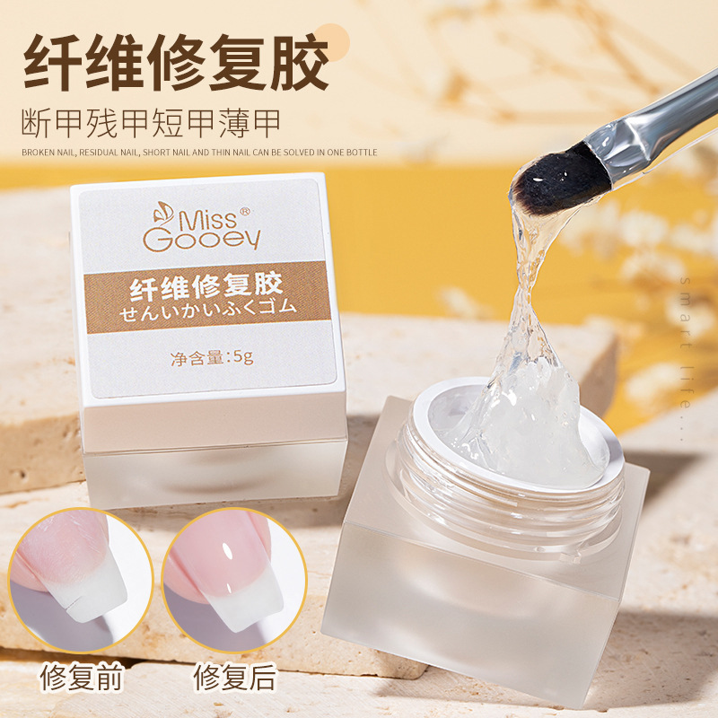 Glue for Repairing Broken Nails, Filling Nail Surfaces, Easy-To-Use Transparent Fiber Repair Glue, Nail Art Core Keywords