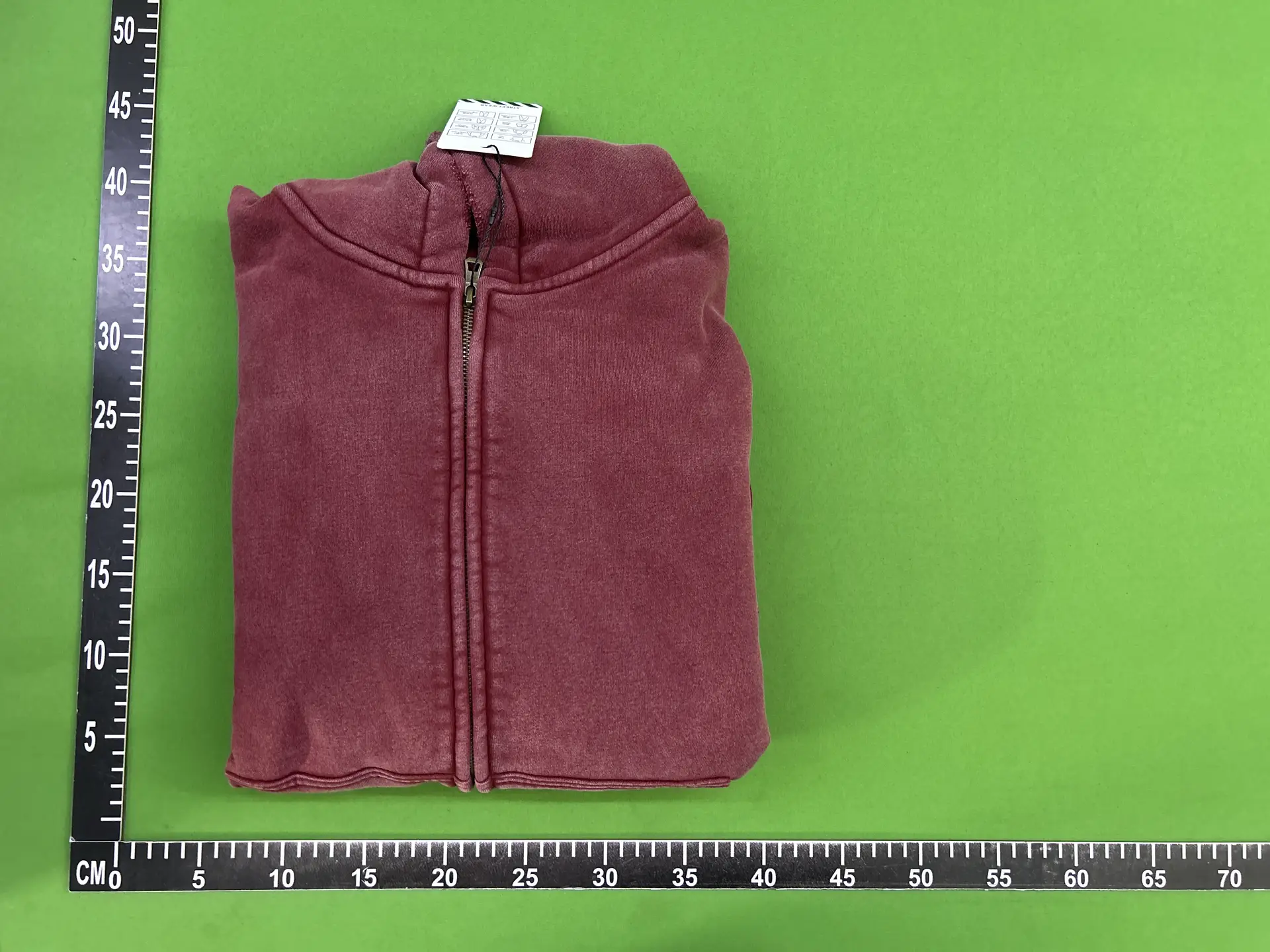 370g Thickened Short Boxy Style Two-Way Zipper Jacket, Washed Batik Hooded Solid Color Sweatshirt with Logo