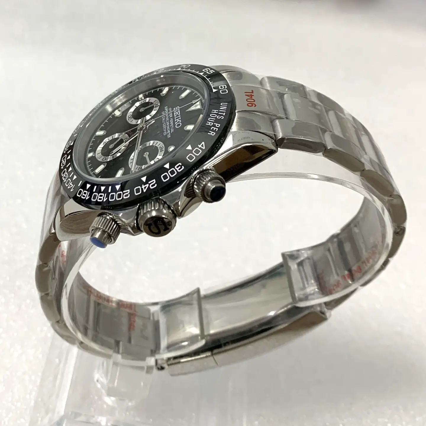 New modified VK63 quartz watch with black dial and timing code 39MM suitable for VK63 quartz movement