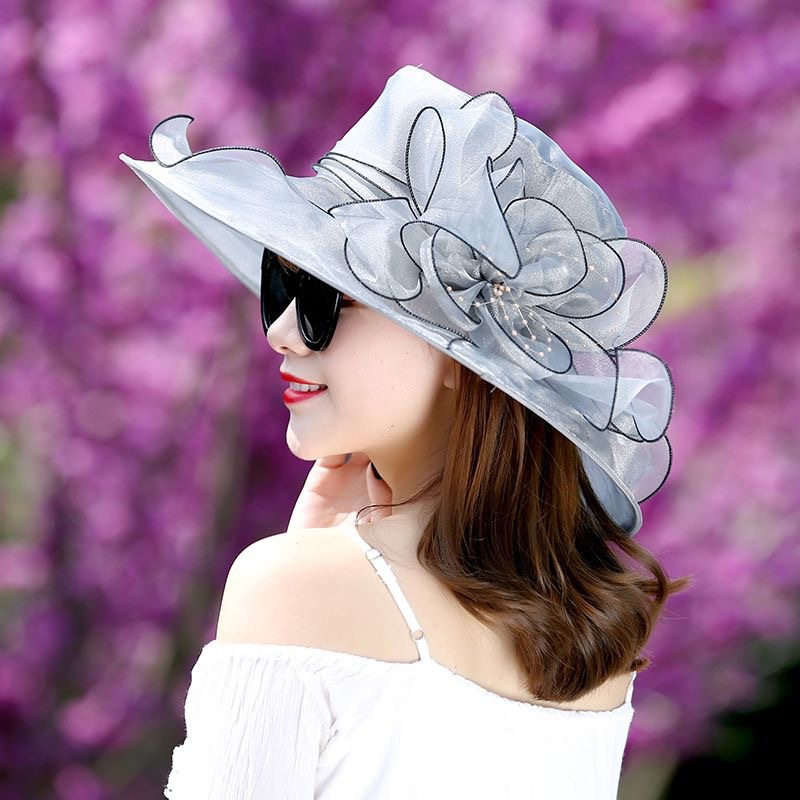 Summer New Style Organza Fisherman Hat Outdoor Travel Beach Sun Protection Hat Versatile Anti-Uv Hat for Women