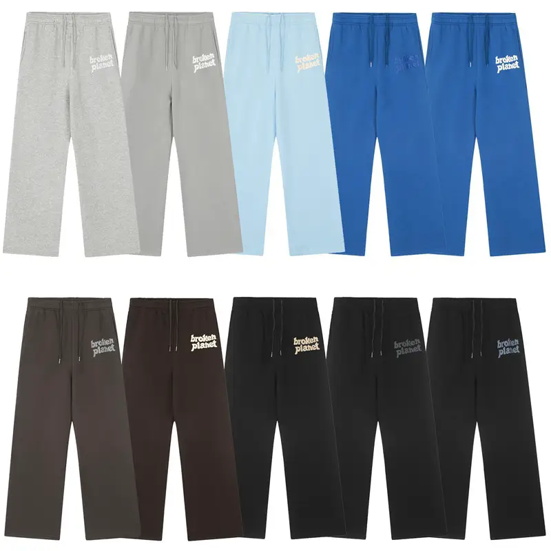 Broken planet broken planet foam letters printed men and women loose casual padded straight pants tide