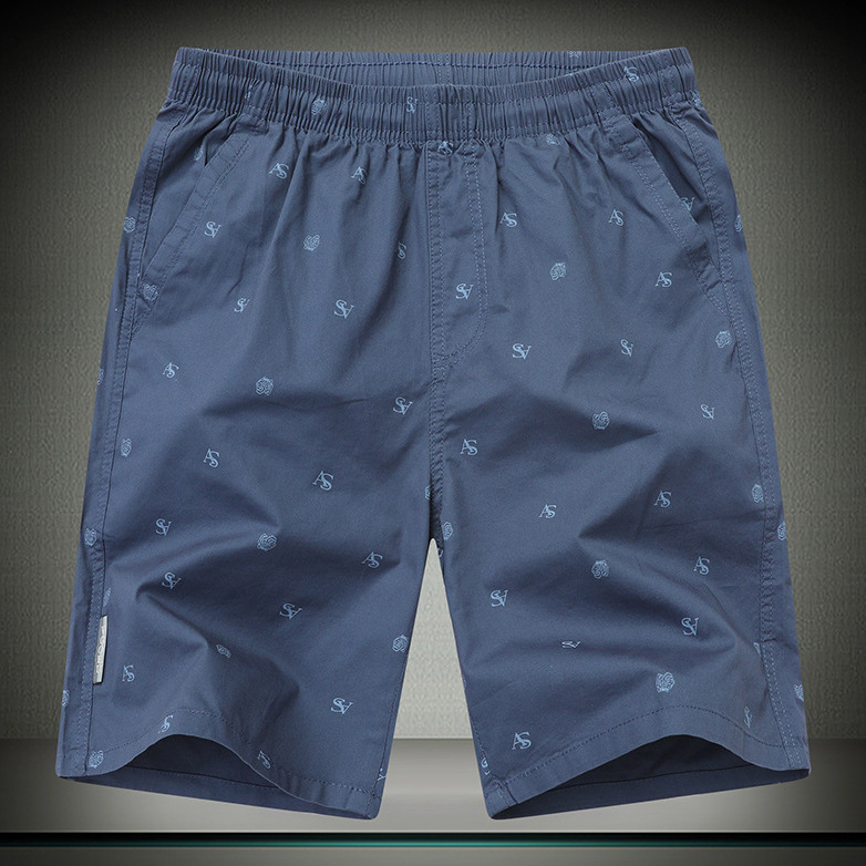 Summer Young Men's Cargo Shorts Printed Beach Pants Middle-Aged Men's Large Size Loose Cross-Border Shorts Wholesale