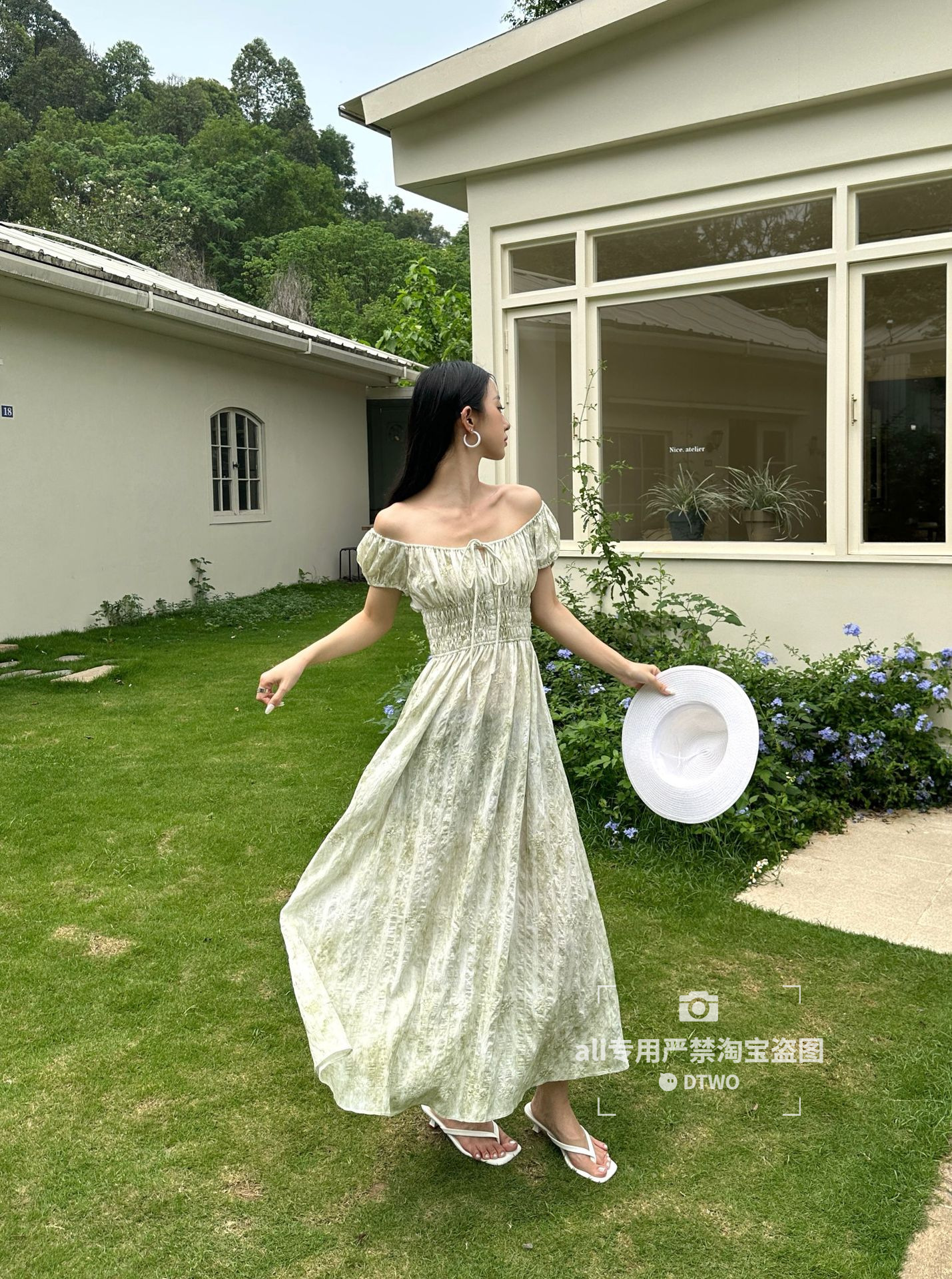 Dtwo Spring/Summer New Original Design Thirteen Lines Women's Wholesale Elastic Waist Flared Dress 6203238
