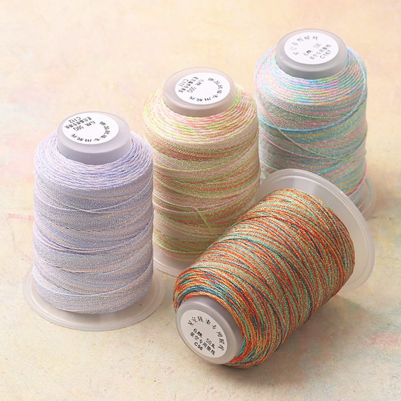 6-Strand Starry Sky Thread for Handmade Weaving, Bracelet, Necklace, Lanyard, Braided Rope, DIY Wrapping Thread Material, Multicolor Gradient Dyed Rope