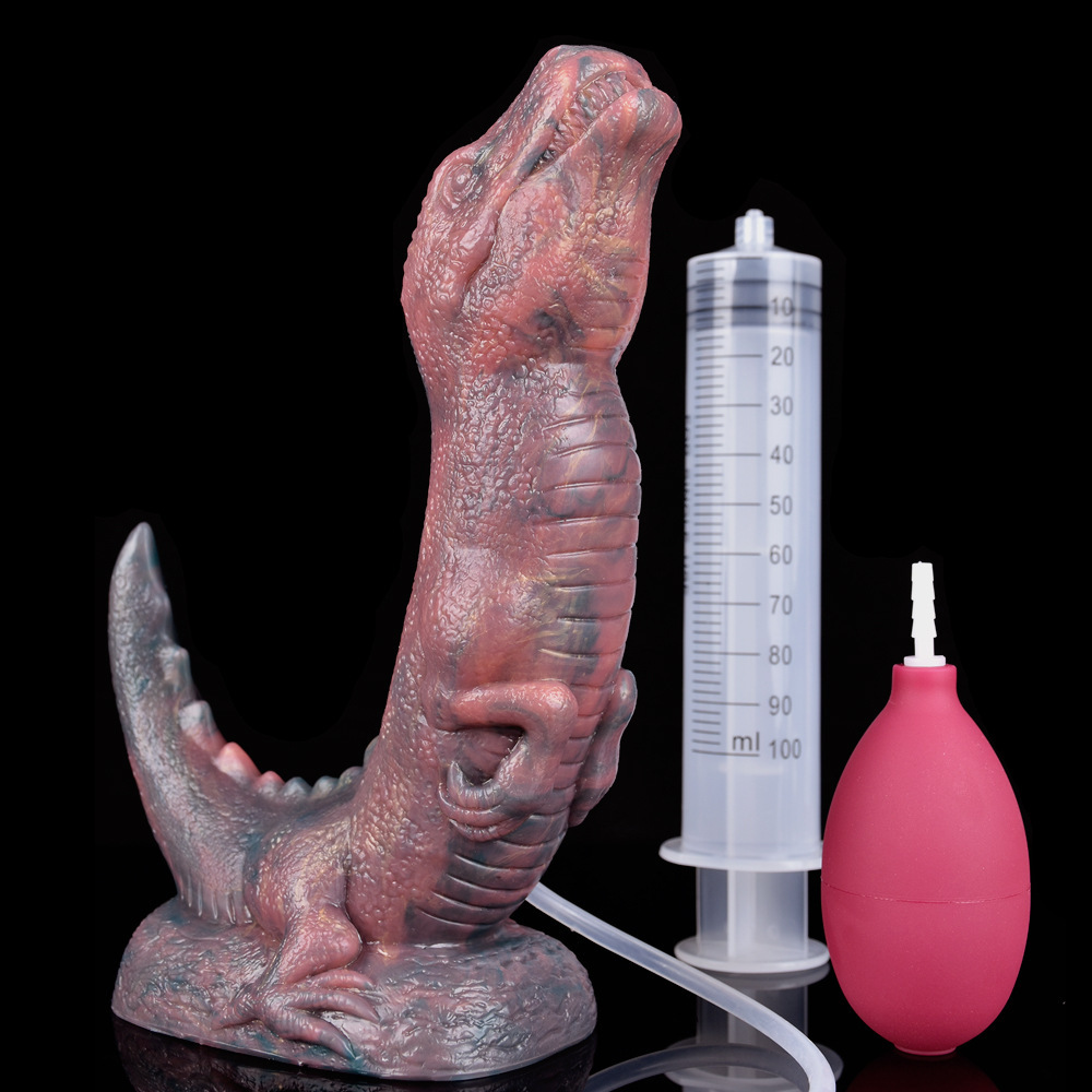 Y-2139 New Water Spray Silicone Penis Liquid Soft Dilis Velociraptor for adults and sex toys