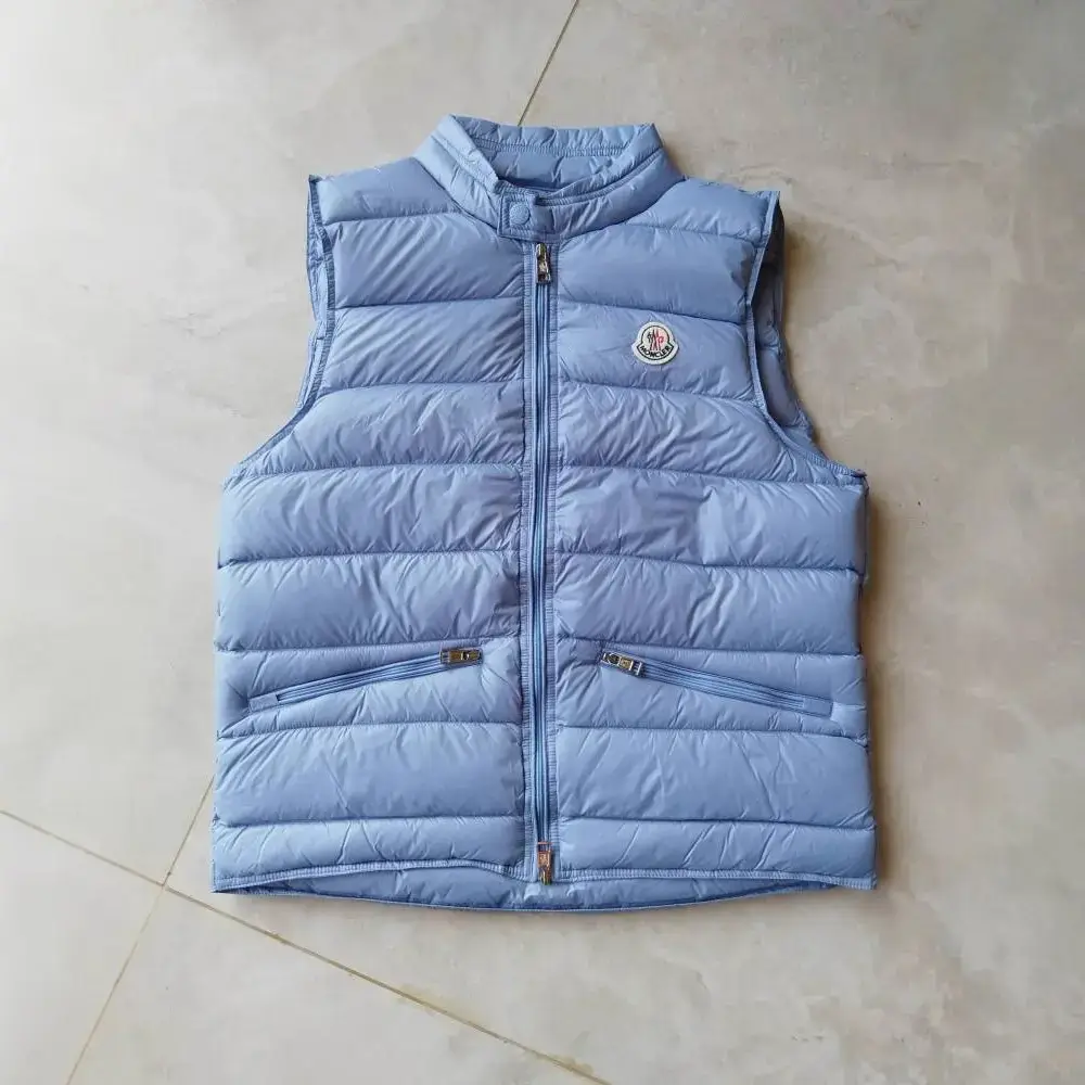 M Brand Lightweight down Vest Autumn and Winter Short Unisex Vest Jacket 90% White Duck down Stand Collar Waistcoat