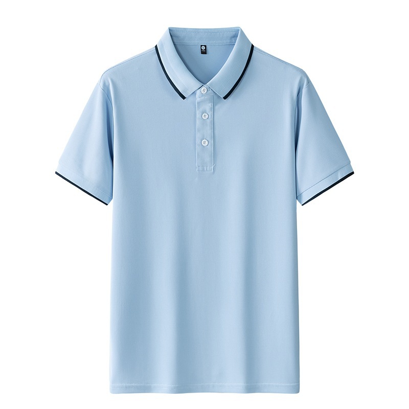 Summer Short-sleeved POLO Shirt plus size Color-block Lapel Fixed Printing Logo Summer Group Work Clothes Enterprise Work Clothes Embroidery