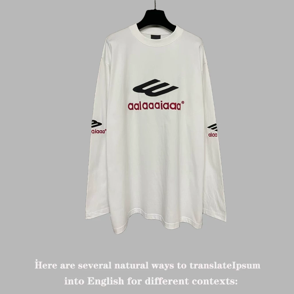 ceiling! Parisian style 3B Tajima embroidered logo casual loose cotton inner garment long sleeved men's and women's couple's outfit