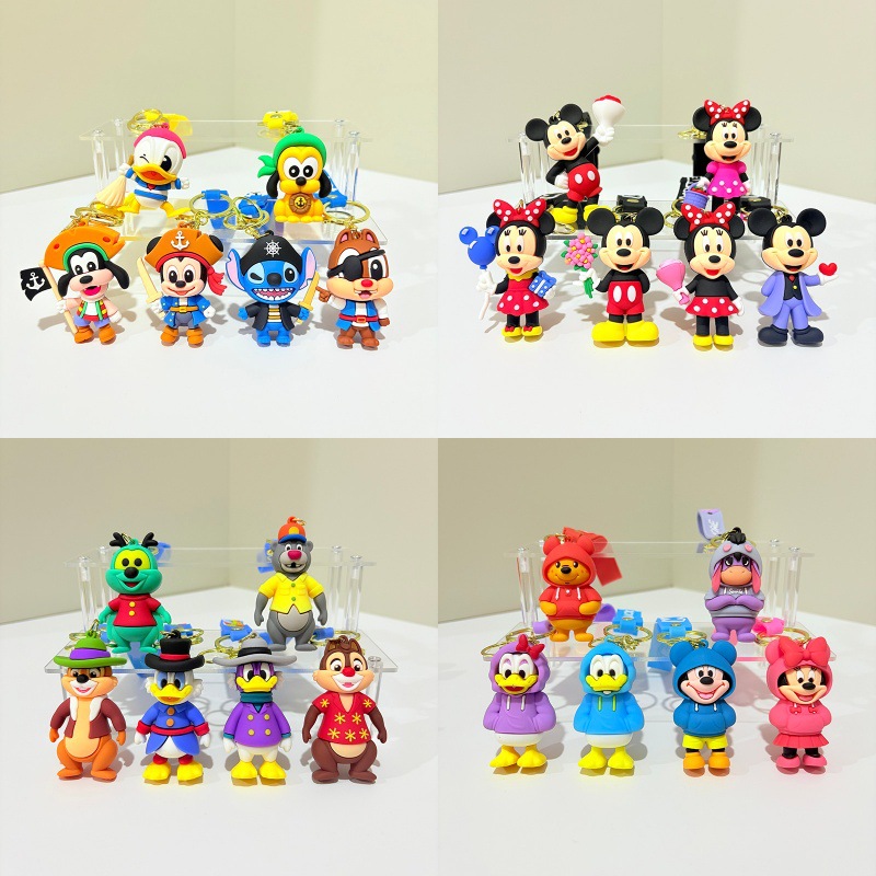 Cross-Border Creative Cartoon Sweatshirts Mickey Winnie the Pooh Donald Duck Doll Keychain Pendant Key Chain Accessories Wholesale