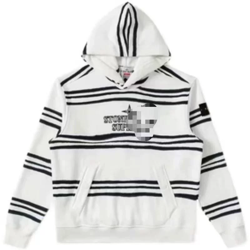 Hooded Stone Sweatshirt 21Fw Loose Fit Printed Collaboration Couple Versatile Hoodie Trendy Island