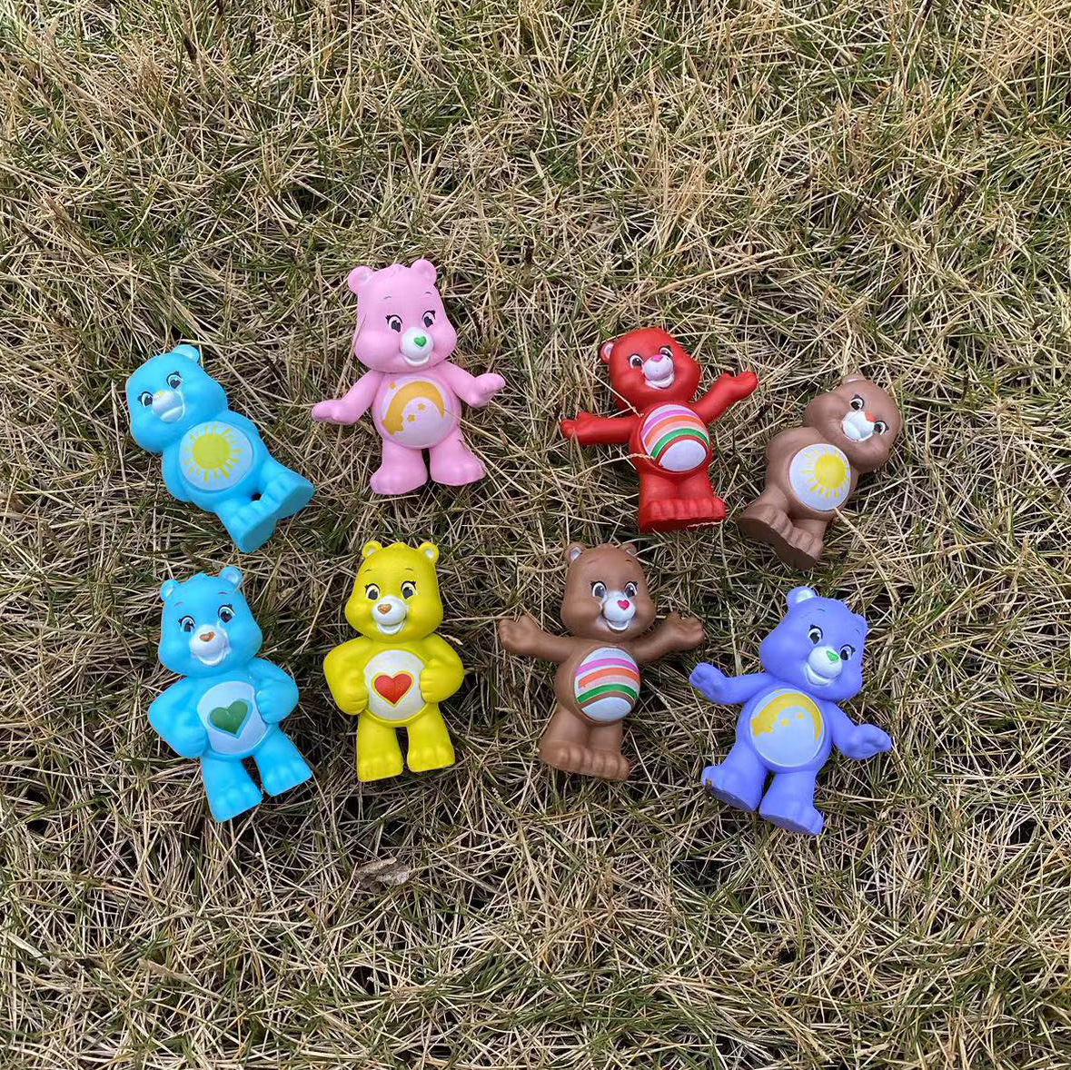 PVC Love Bear 8-piece Cross-border Hand-made Cake Decorative Colorful Cute Bear Blind Box Desktop Ornaments