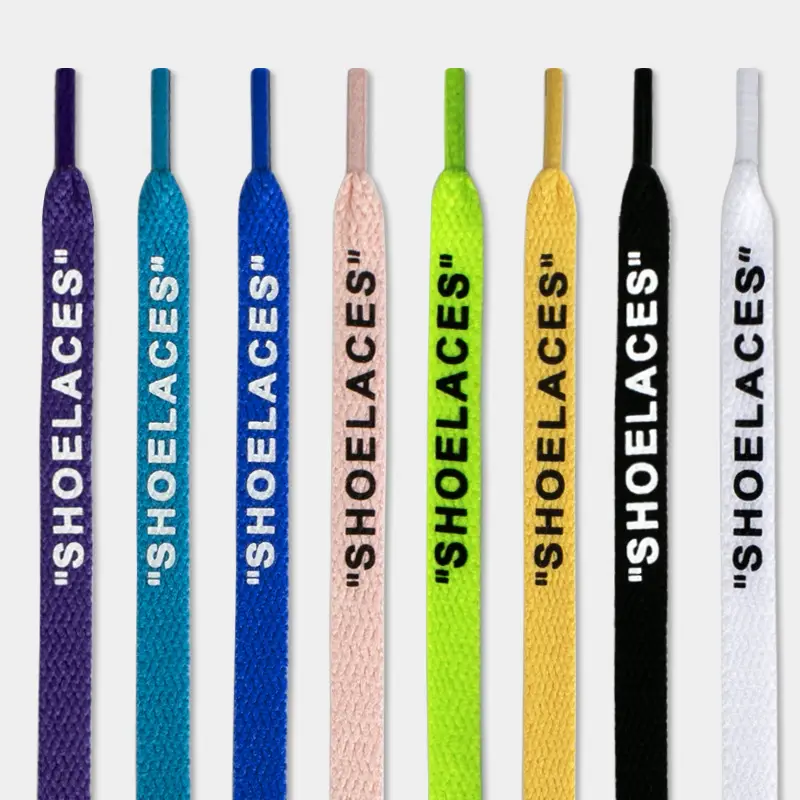 Shoelaces shoelaces collaboration OW English letter flat pure shoelaces sports shoes colored printed shoelaces