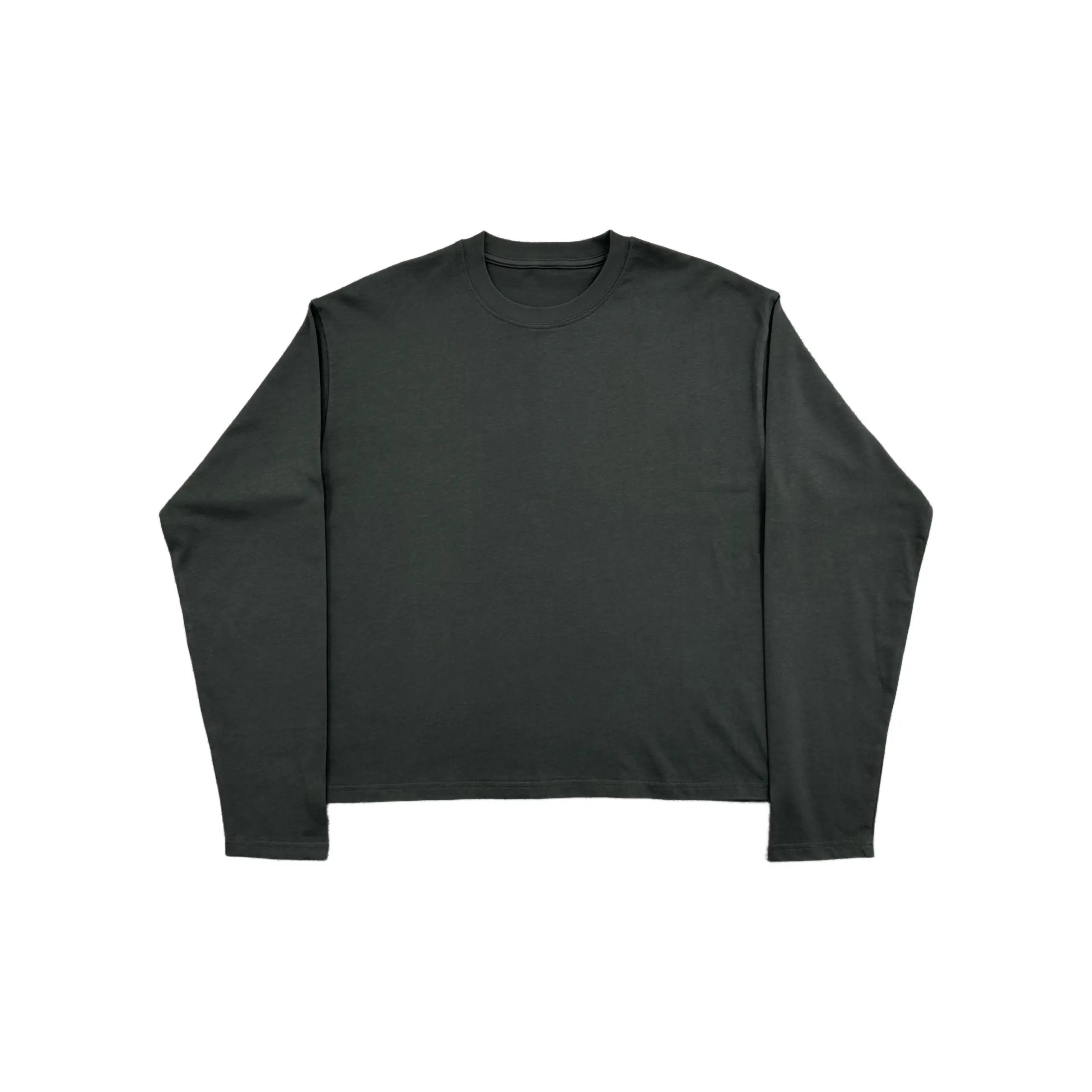 ETHERIA 235g 100% Cotton Long-Sleeve T-Shirt, Unisex, Cropped BOXY Fit, Versatile Basic Top in Multiple Colors