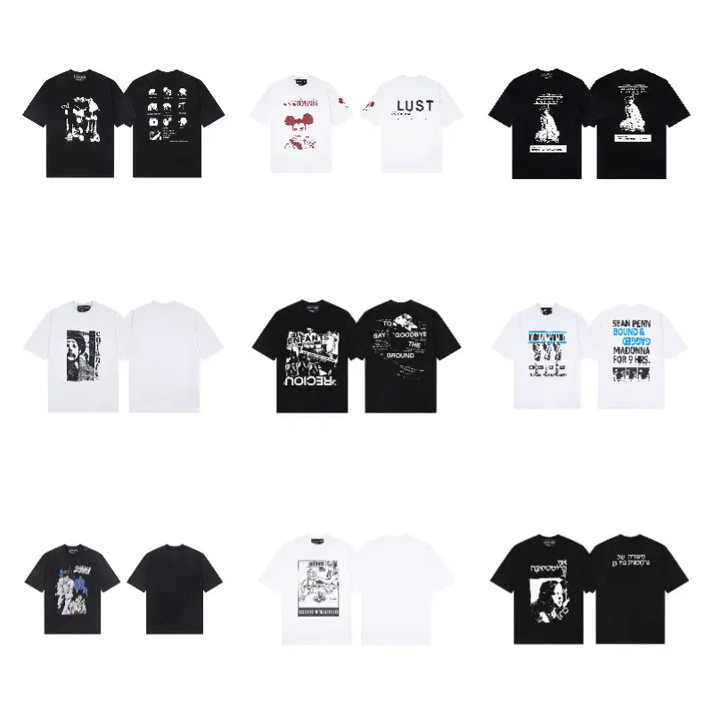 Erd Melancholic Rich Second Generation New Loose Casual Beauty Trendy Niche Trendy Brand Printed Round Neck Short-Sleeved T-Shirt Collection for Men and Women