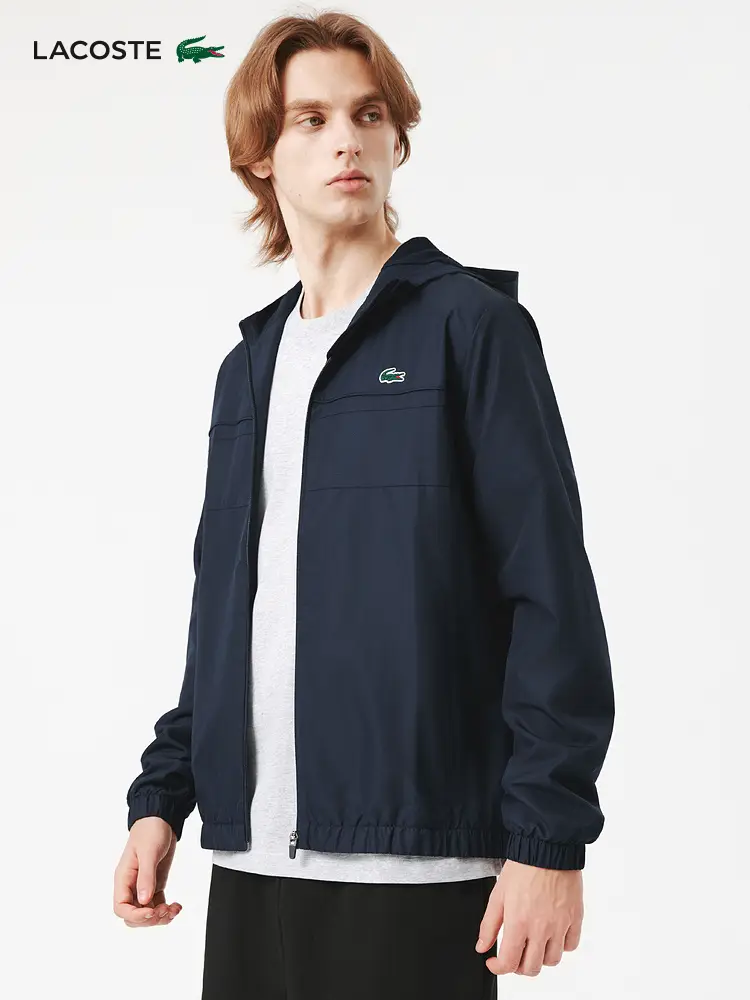Lacoste French Crocodile Men's Clothing 25 Spring New arrival Fashion Minimalist Hooded Zipper Outwear | Bh 3466