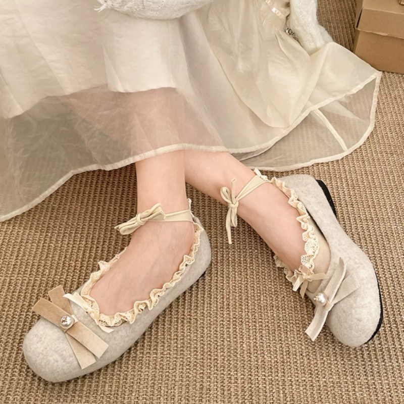 French High Heels Strap Boat Socks Summer Thin Breathable Bow Japanese Style Ballet Style Lolit Korean Style Niche