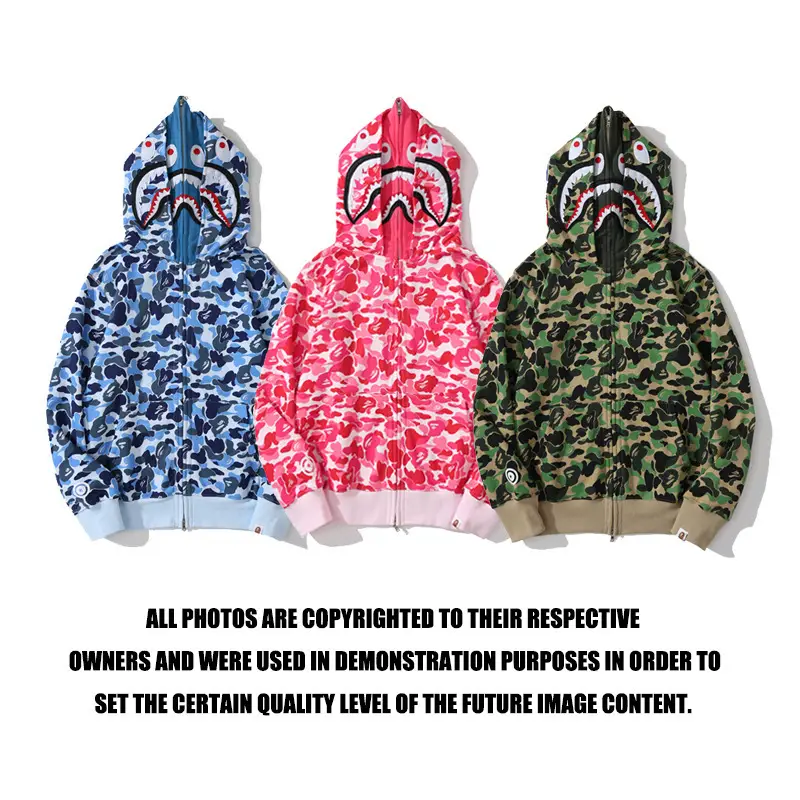 2021 autumn and winter new Japanese fashion brand double hat camouflage shading sweater cardigan zipper coat wholesale