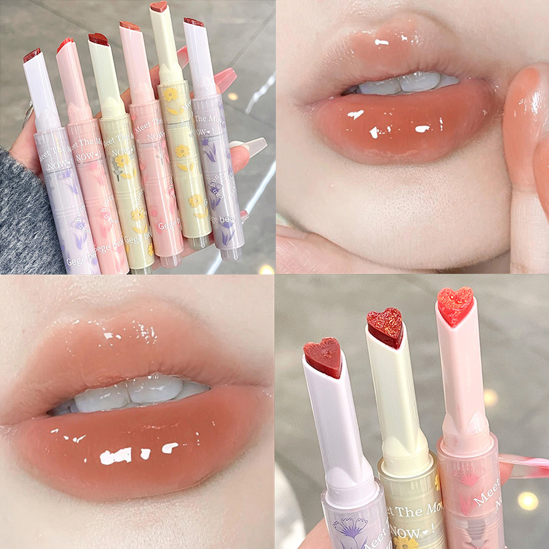 Gege bear Gogo bear flower language honey lipstick easy to color non-dyed lip non-stick Cup love jelly lipstick