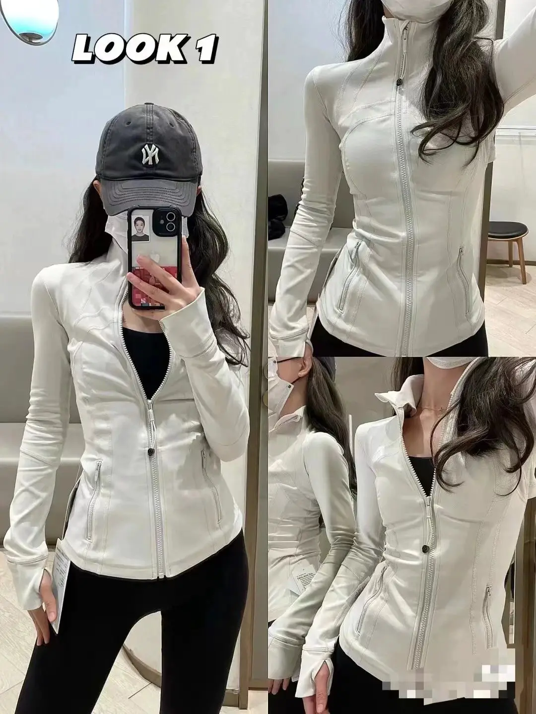 lululemon white zip-up jacket