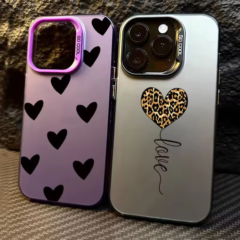 Cross-Border Heart-Shaped Iphone17Pro Phone Case 16/15/14 Laser 13 Apple 12 Color Silver Imd11Xsmax